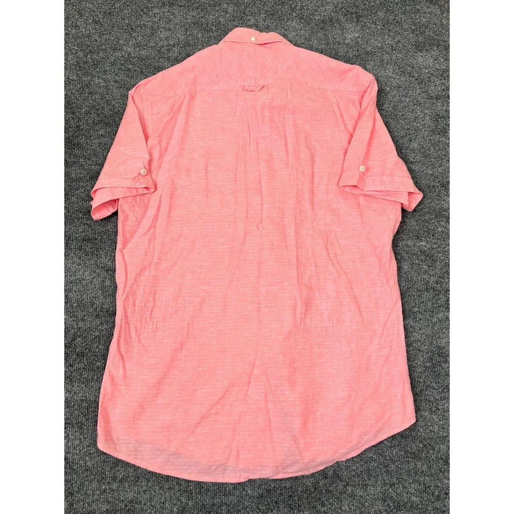 Brook Taverner Men's Rose  Button Down Shirt Linen&Cotton Classic Fit‎ Size M - Picture 2 of 8